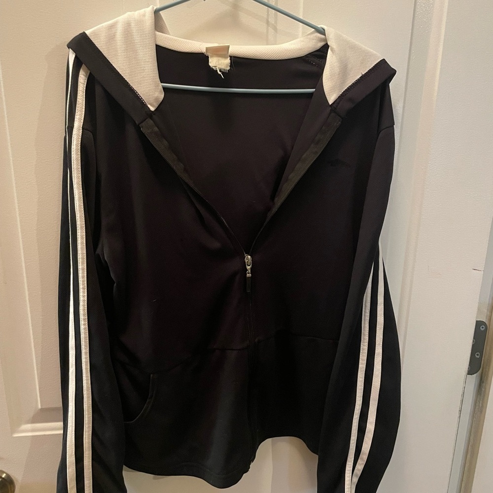 Avia Black Hoodie with White Stripes